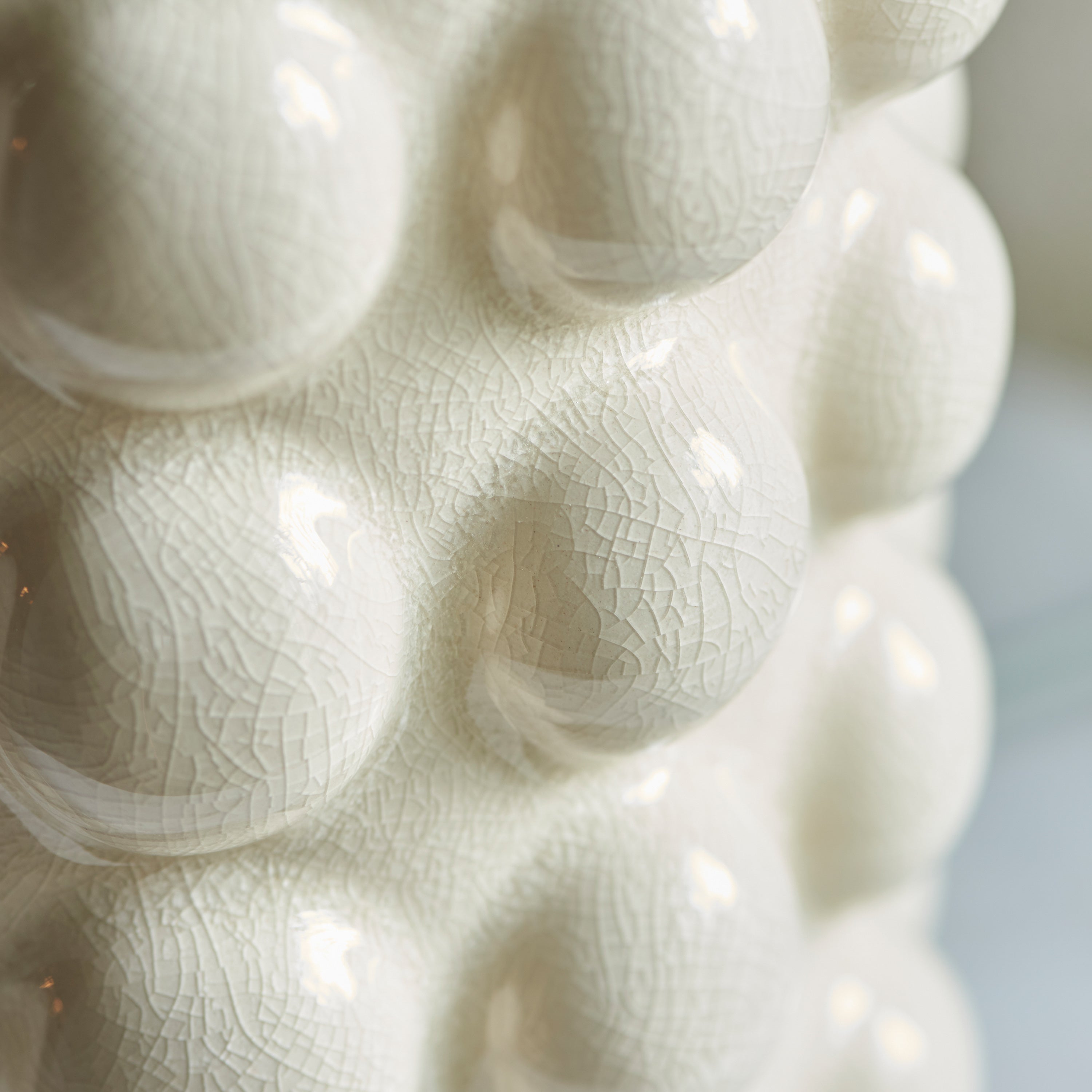 Bobble White Crackle Glaze Bobble Table Lamp - Base Only